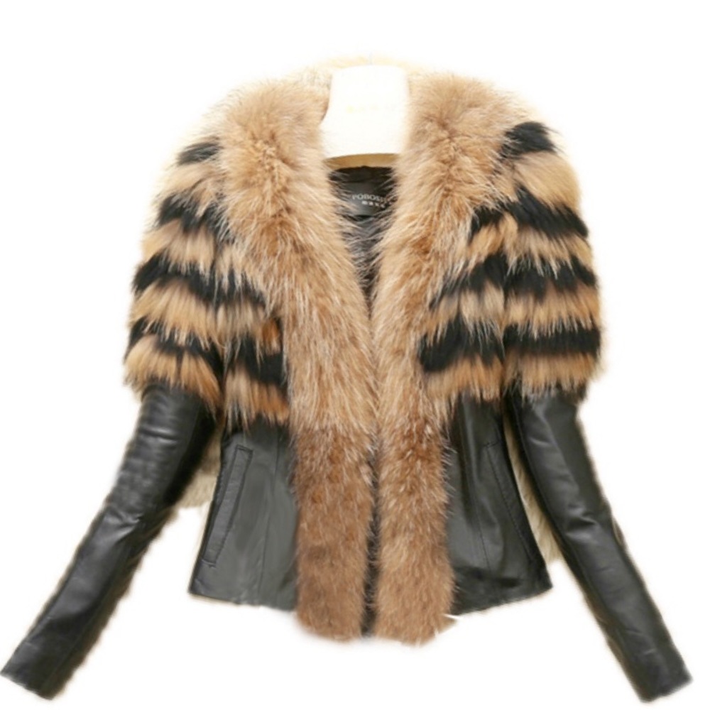 Faux Fur Faux Leather Coat